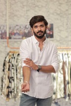 White Striped Full-Hand Shirt