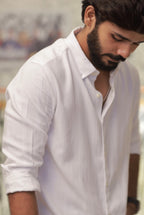 White Striped Full-Hand Shirt