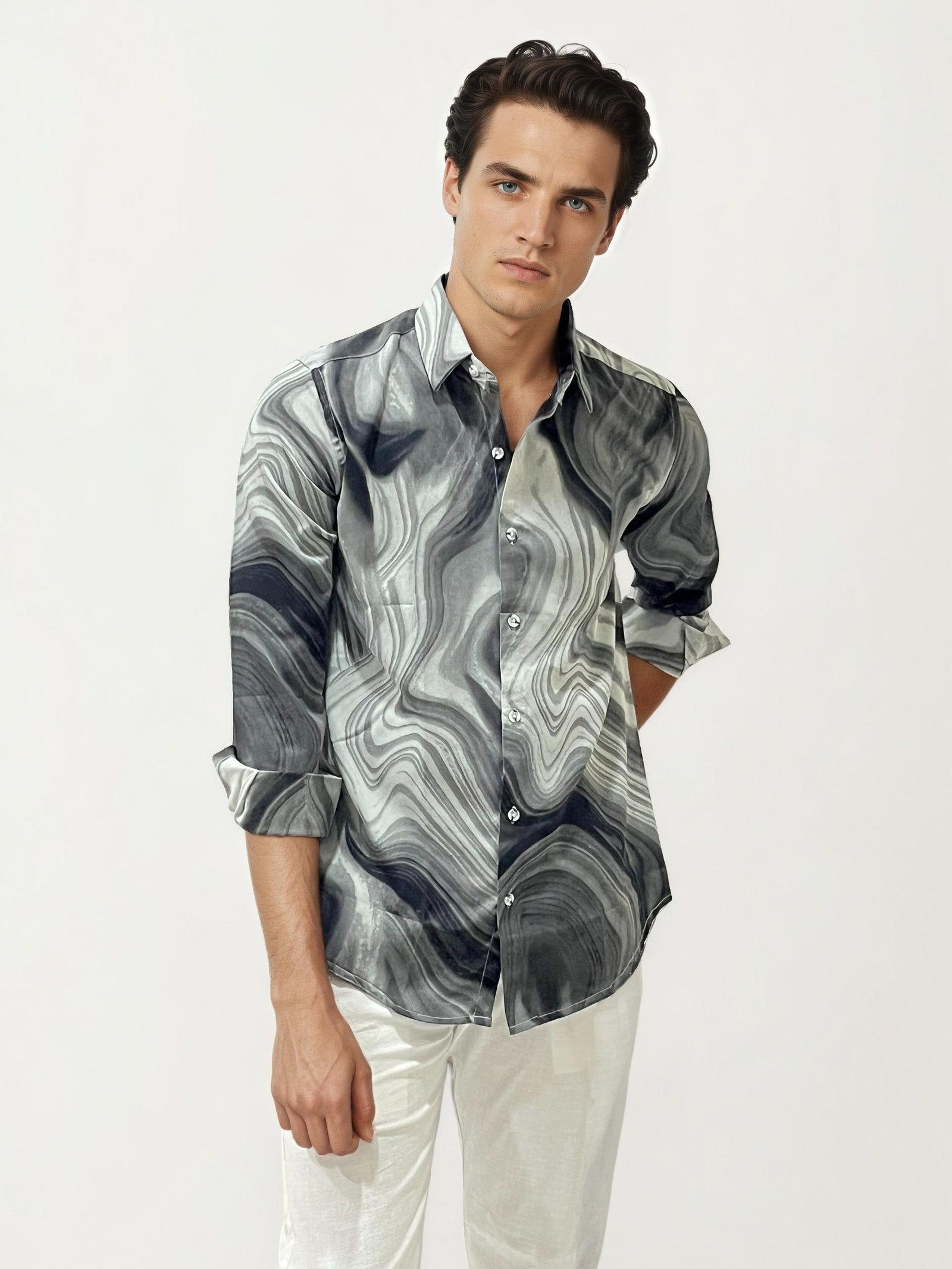 Marble Abstract Printed Fullhand Shirt