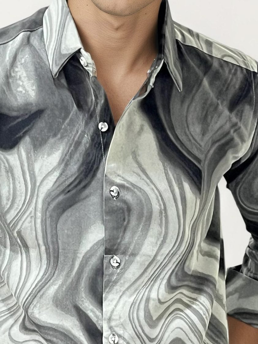 Marble Abstract Printed Fullhand Shirt