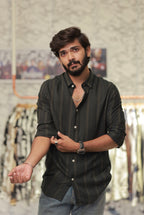 Green Striped Full-Hand Shirt