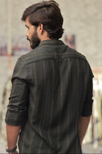 Green Striped Full-Hand Shirt