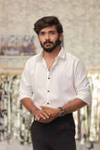 White Imported Wave Full-Hand Shirt