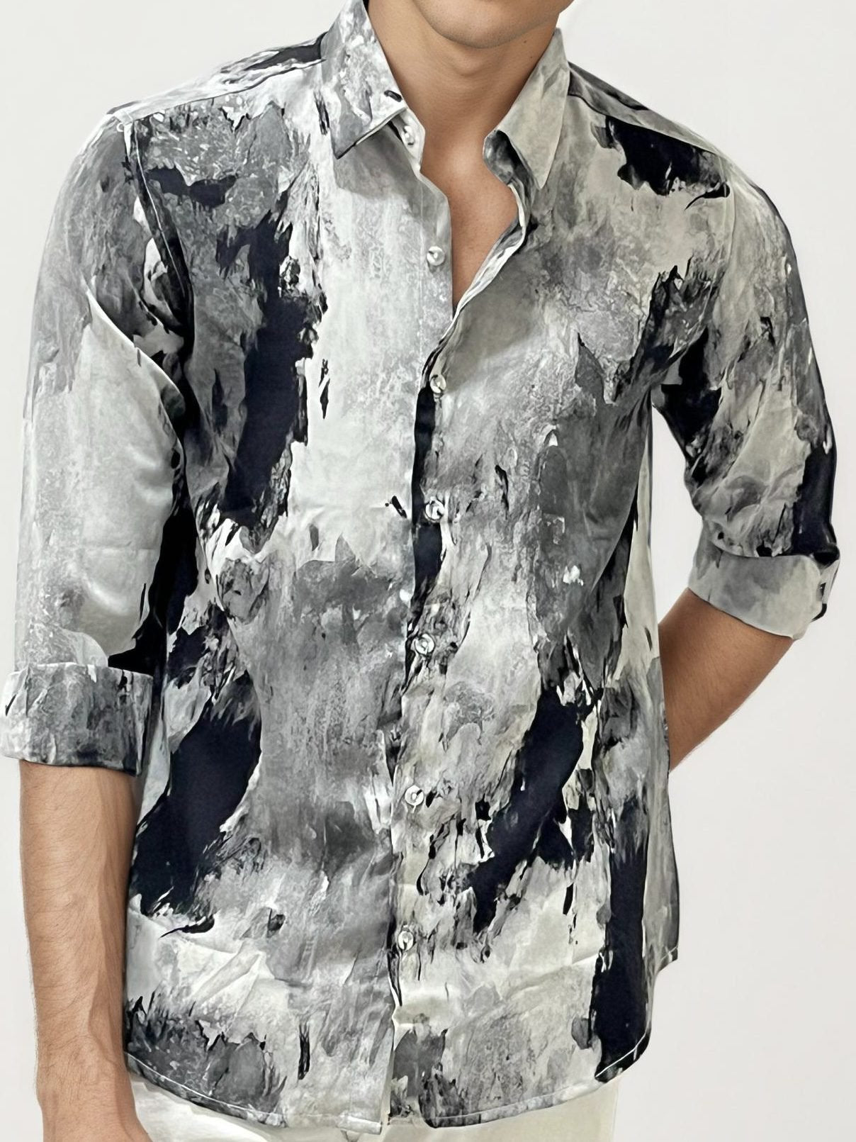 Marble Abstract Printed Fullhand Shirt