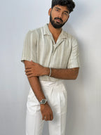 Cream Half Hand Shirt