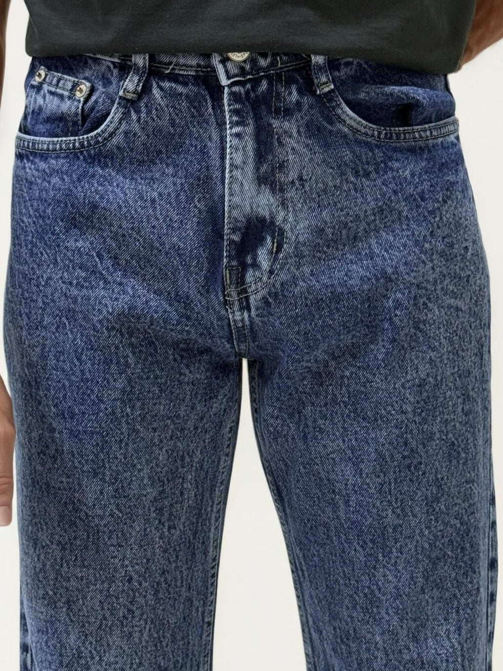 Mid Blue Straight Fit Denim