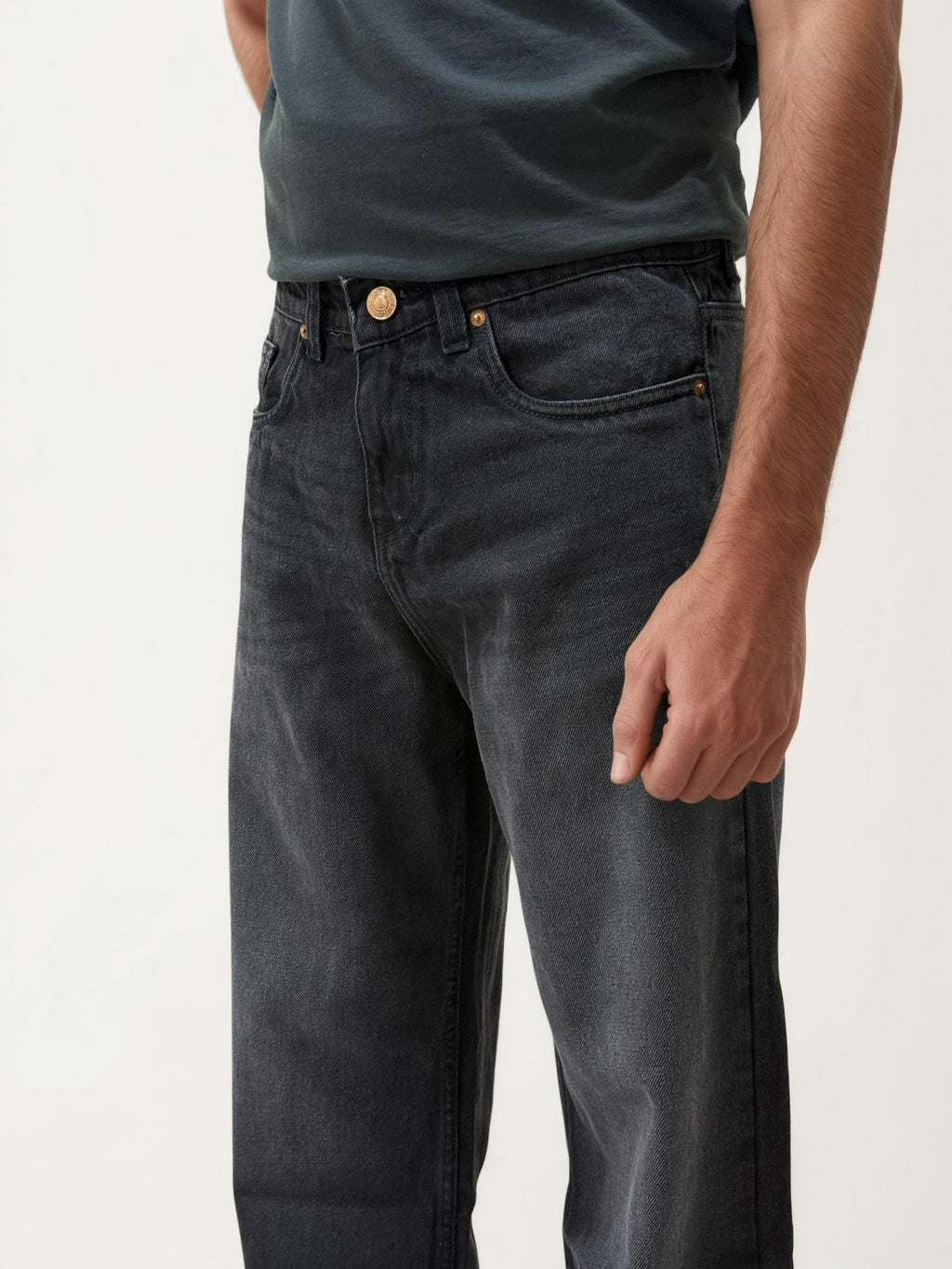 Fade Black Straight Fit Denim