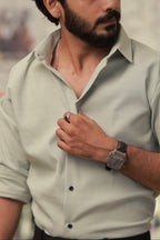 Light-Green Imported Wave Full-Hand Shirt