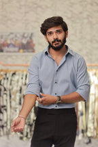 Light-Blue Imported Wave Full-Hand Shirt