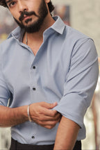 Light-Blue Imported Wave Full-Hand Shirt