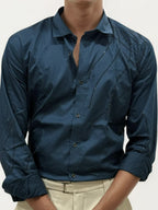 Teal Green Stone Work Fullhand Shirt