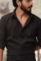 Black Imported Wave Full-Hand Shirt