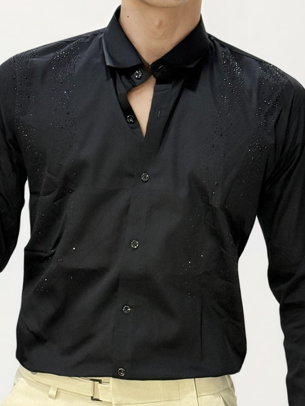 Black Stone Work Fullhand Shirt