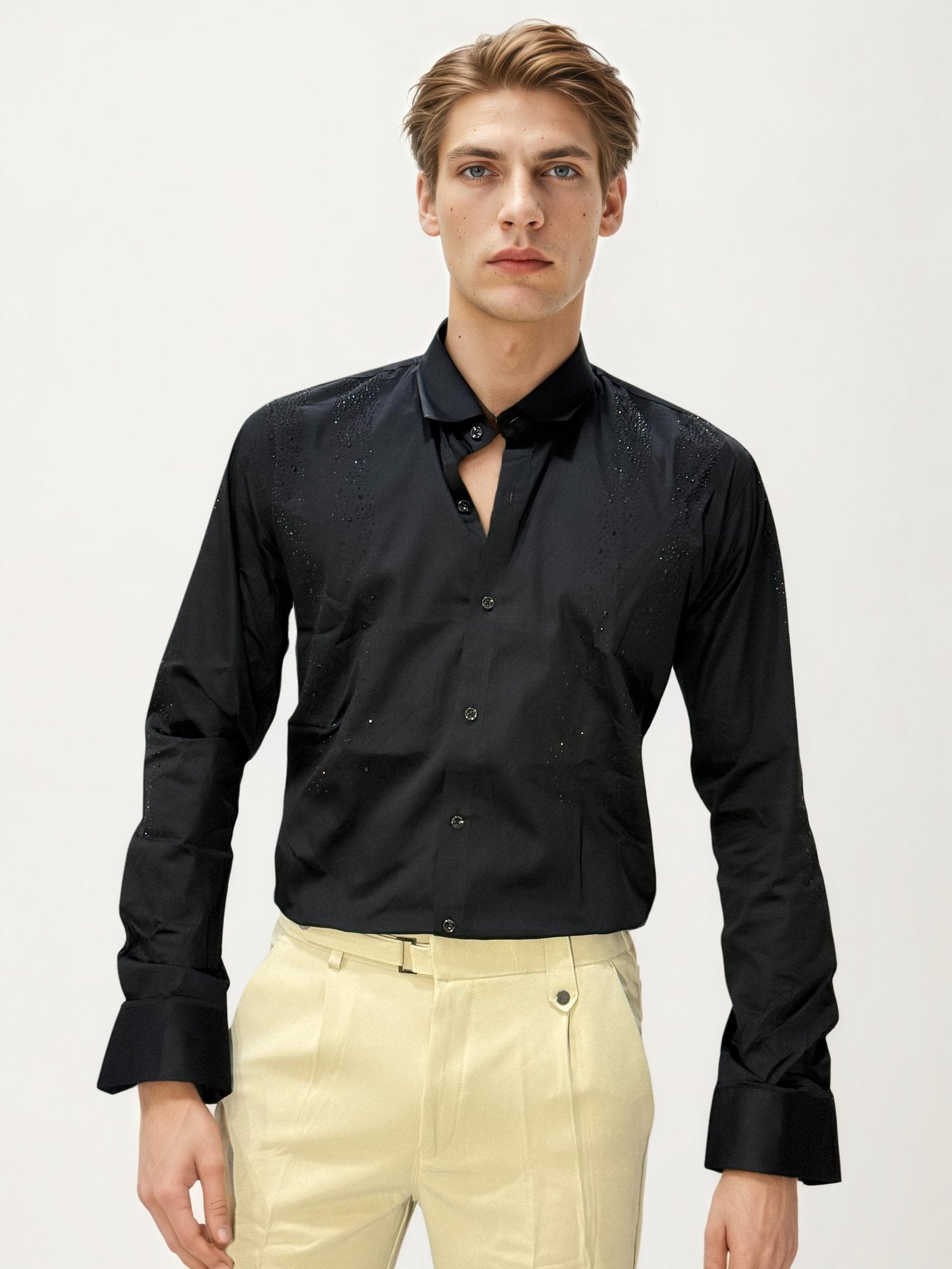 Black Stone Work Fullhand Shirt