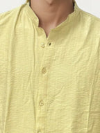 Light Yellow Mandarin Collar Fullhand Shirt