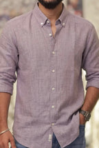 Purple Linen Full-Hand Shirt
