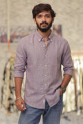Purple Linen Full-Hand Shirt