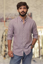 Purple Linen Full-Hand Shirt