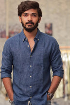 Blue Linen Full-Hand Shirt