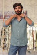 Pinch Green Linen Full-Hand Shirt