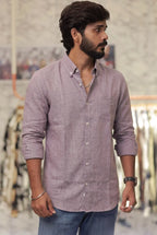 Purple Linen Full-Hand Shirt