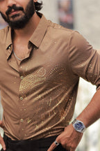 Brown Eagle Stone-Work Shirt