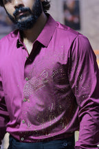 Purple Eagle Stone-Work Shirt