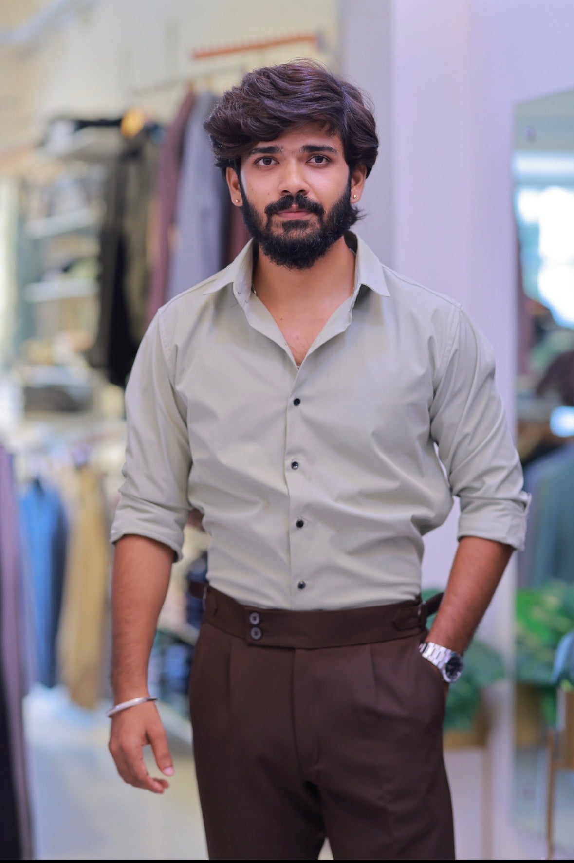 Mint-Green Plain Formal Shirt