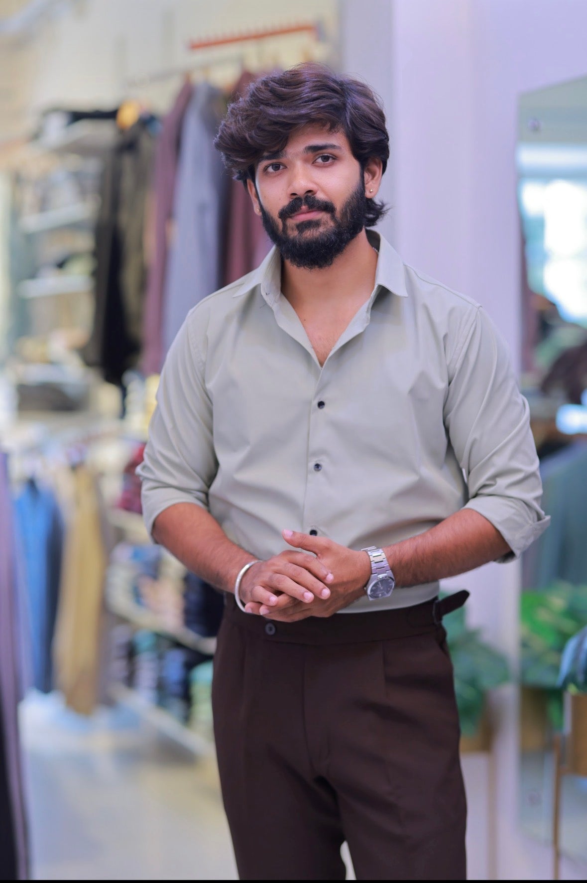 Mint-Green Plain Formal Shirt