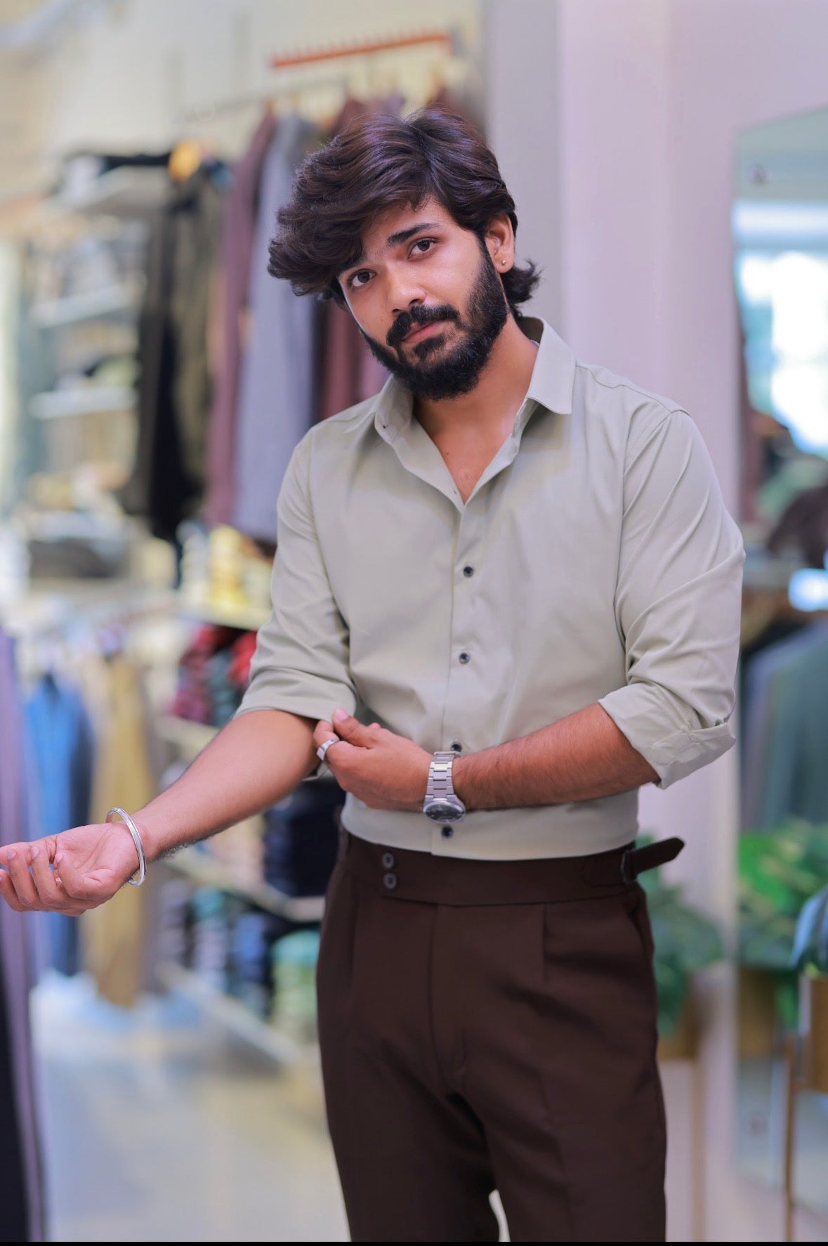 Mint-Green Plain Formal Shirt