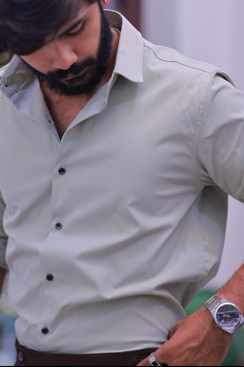 Mint-Green Plain Formal Shirt