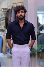 Navy-Blue Plain Formal Shirt