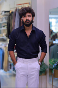 Navy-Blue Plain Formal Shirt