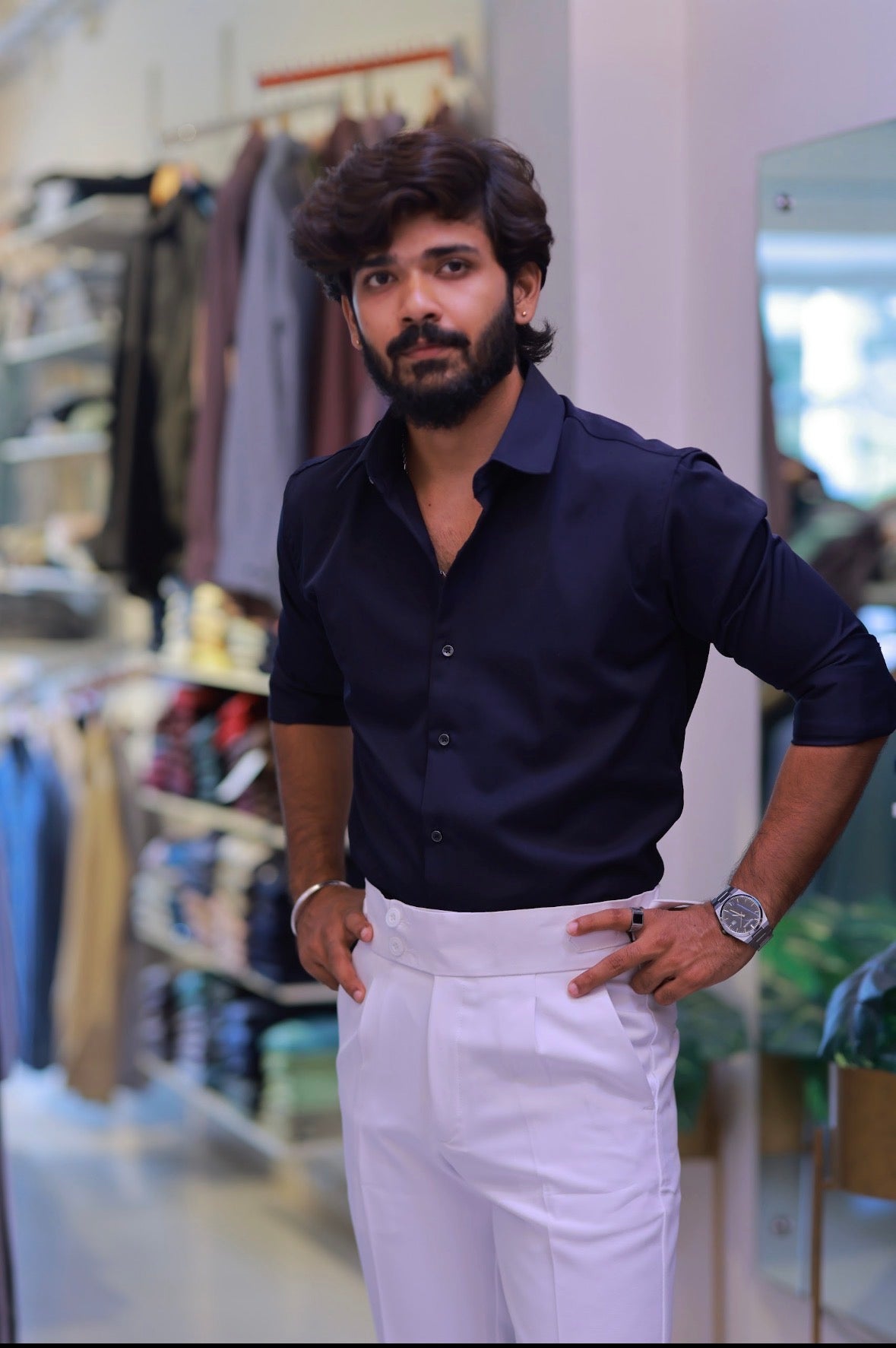 Navy-Blue Plain Formal Shirt