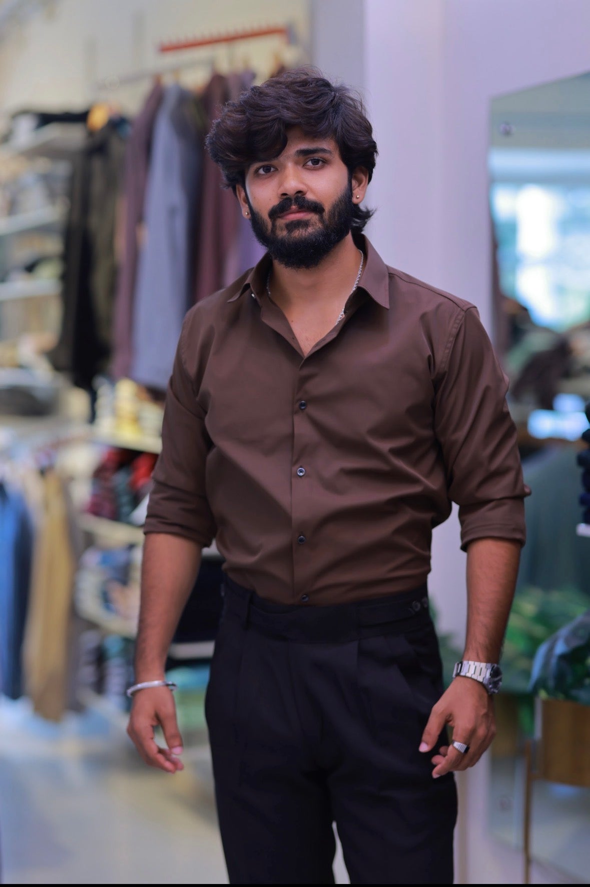 Brown Plain formal Shirt