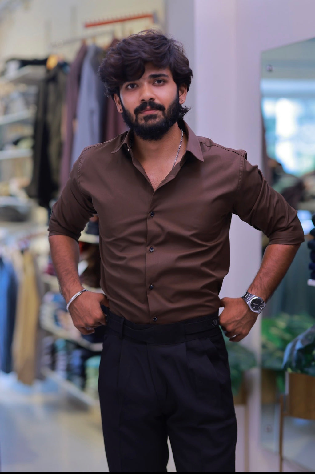 Brown Plain formal Shirt