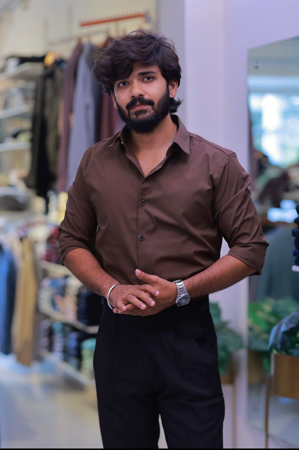 Brown Plain formal Shirt