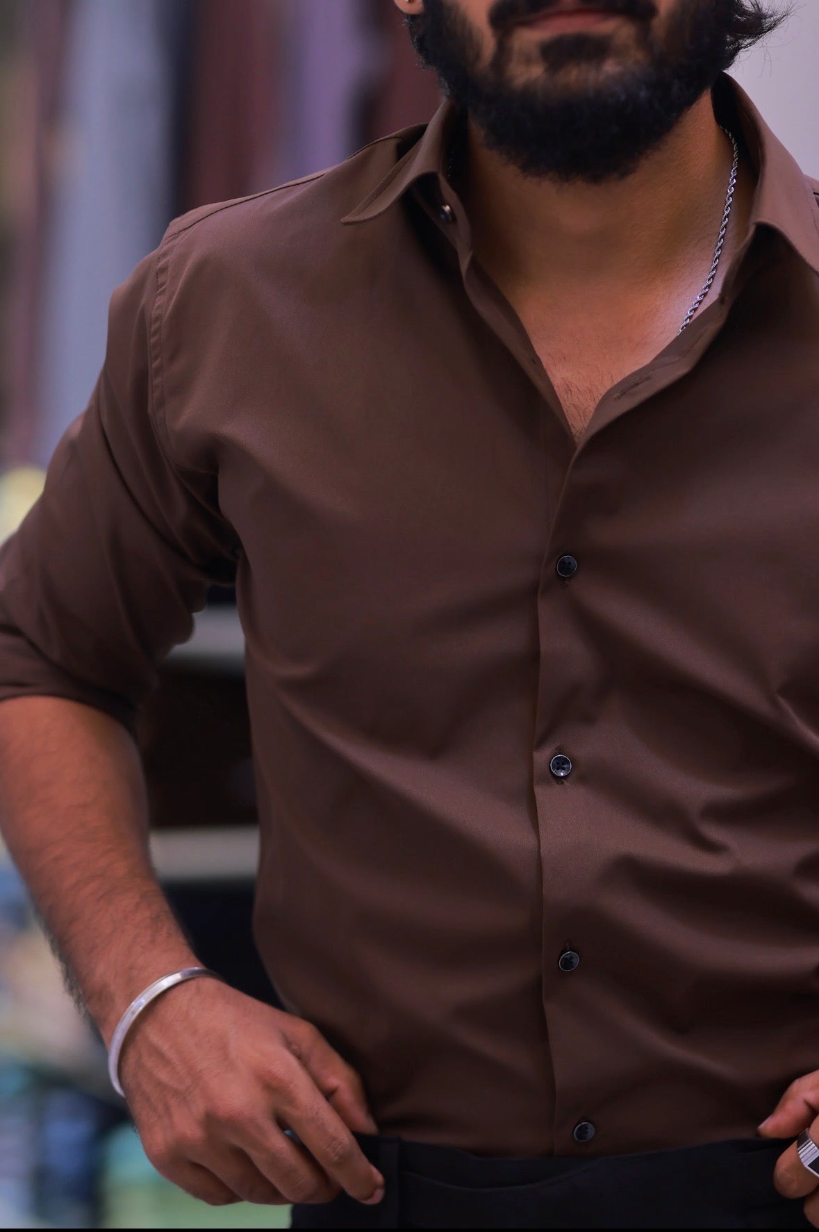 Brown Plain formal Shirt