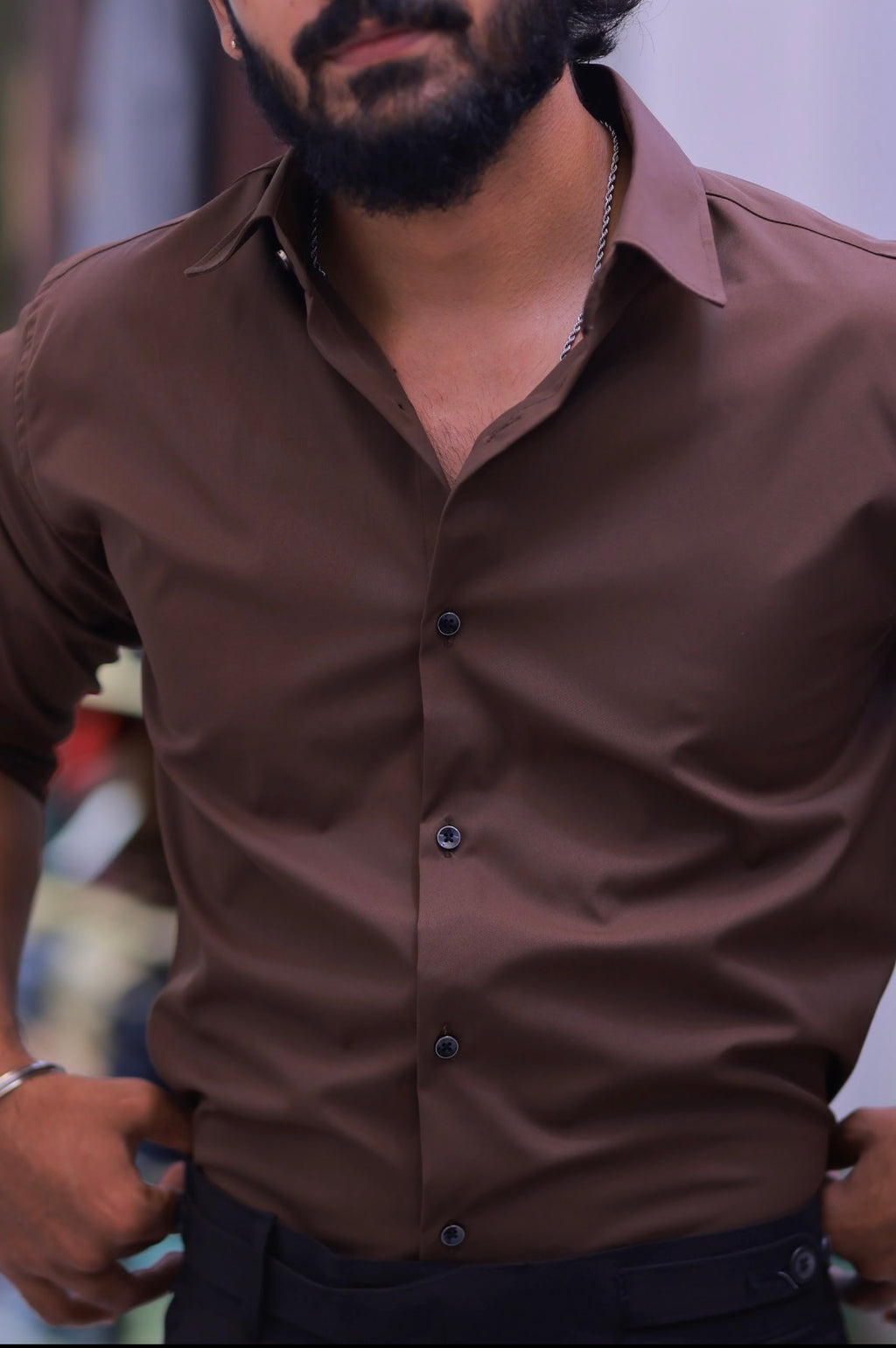 Brown Plain formal Shirt