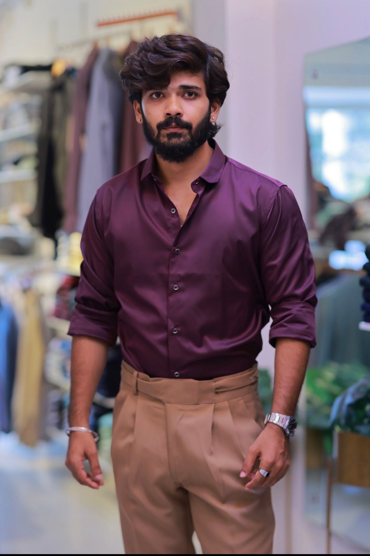 Purple Plain Formal Shirt