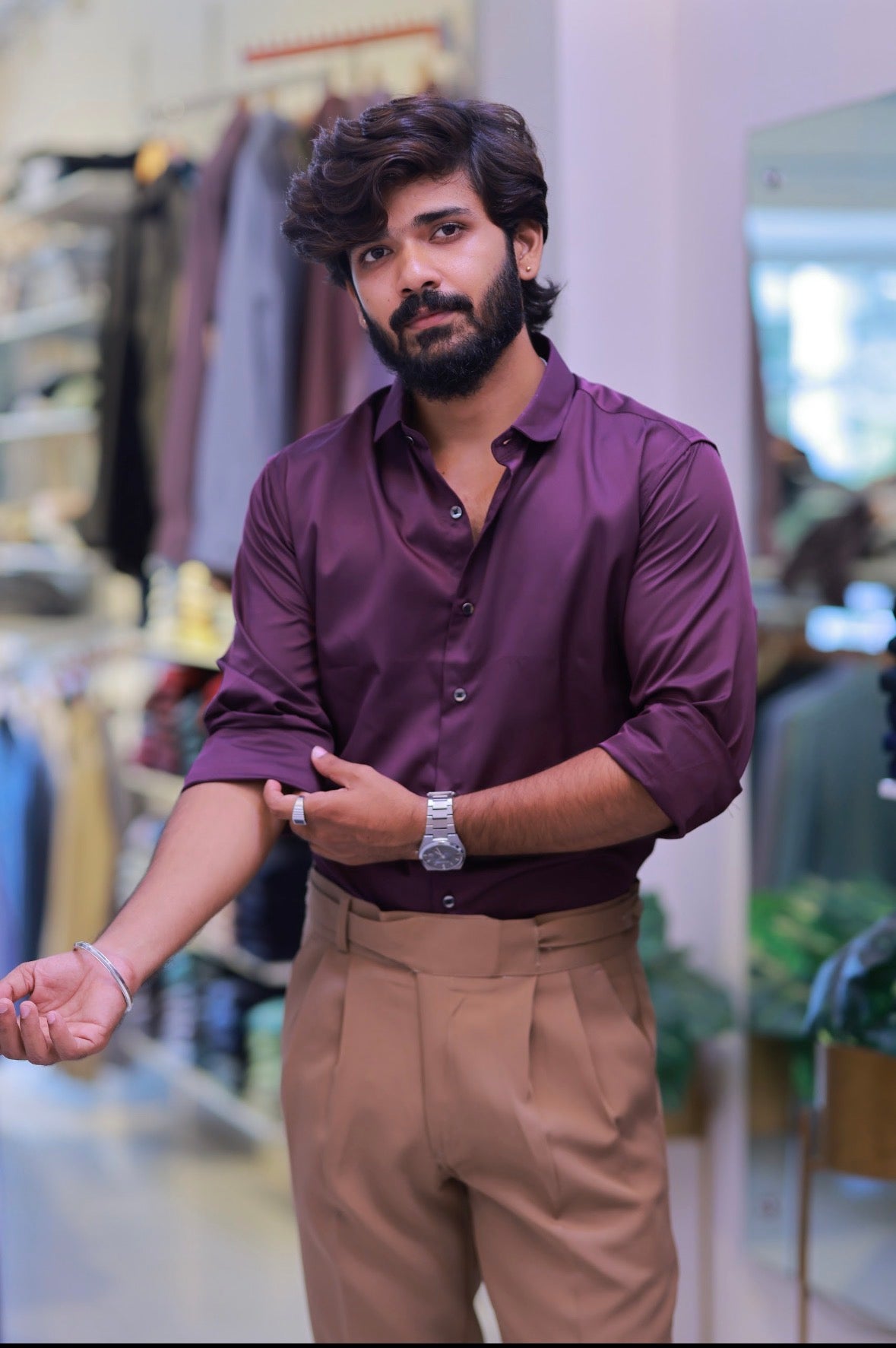 Purple Plain Formal Shirt