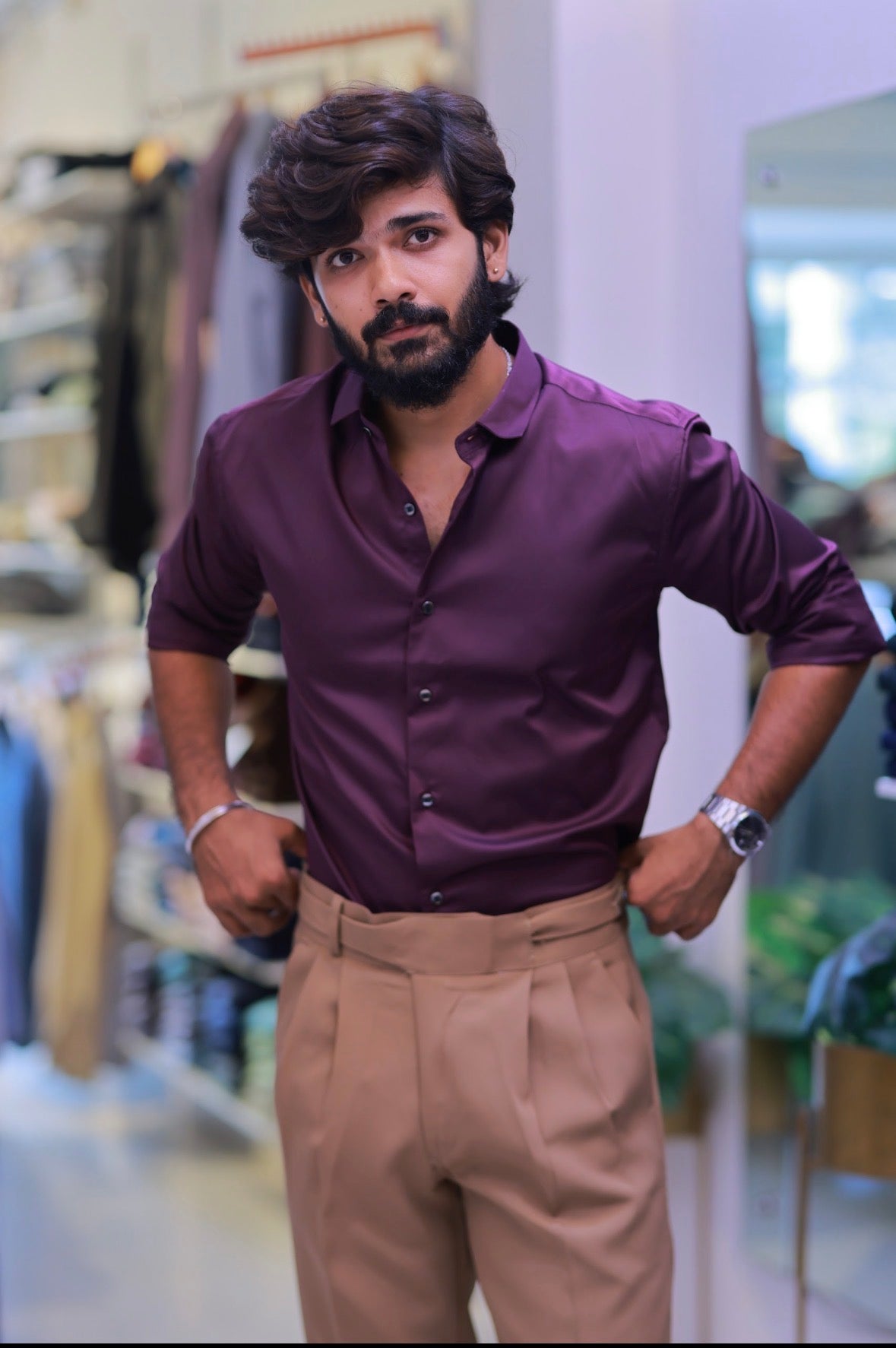 Purple Plain Formal Shirt