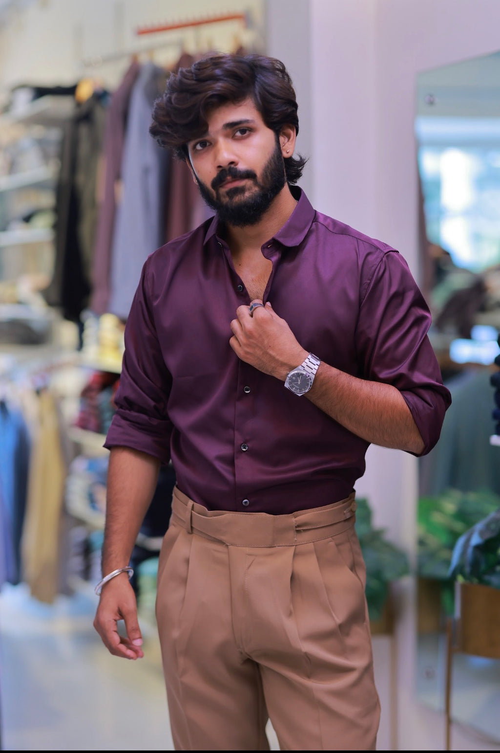 Purple Plain Formal Shirt