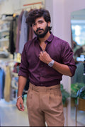 Purple Plain Formal Shirt