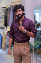 Purple Plain Formal Shirt