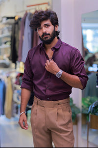 Purple Plain Formal Shirt