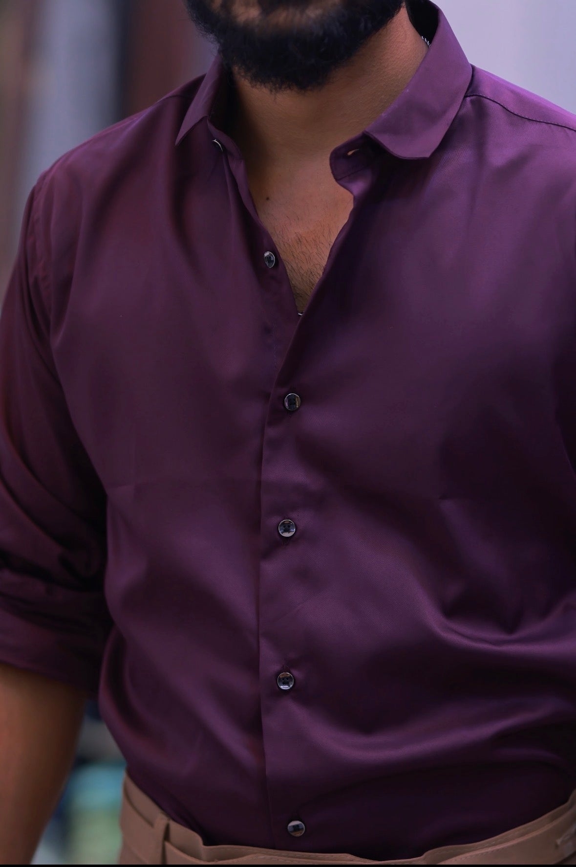 Purple Plain Formal Shirt