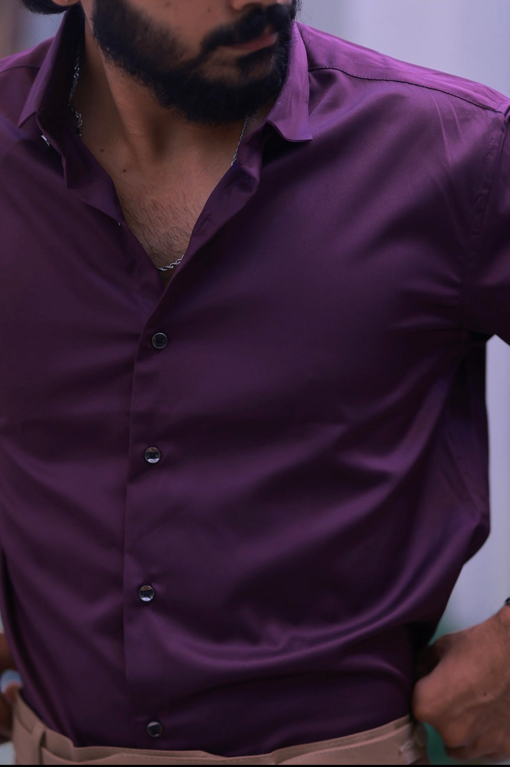 Purple Plain Formal Shirt