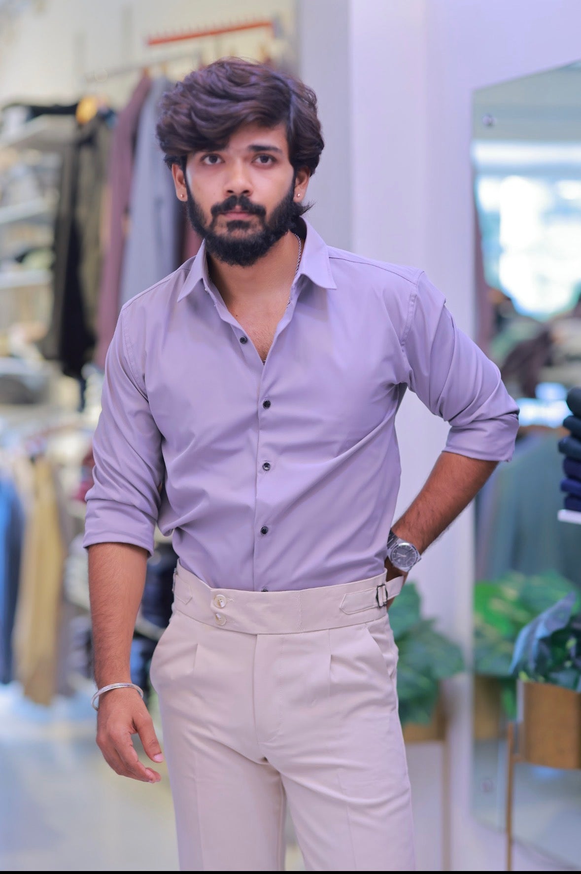Lavender Plain Formal Shirt