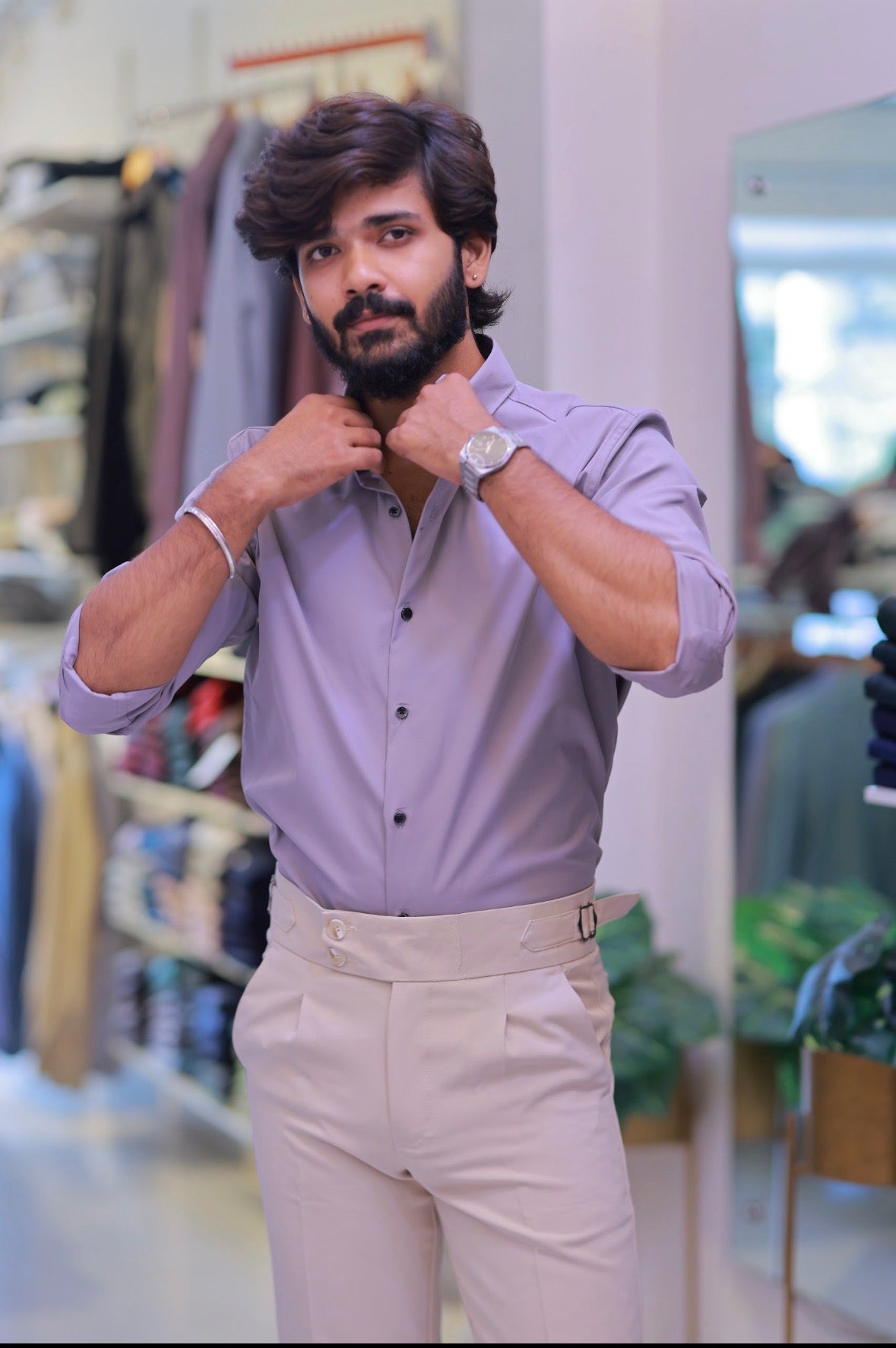 Lavender Plain Formal Shirt